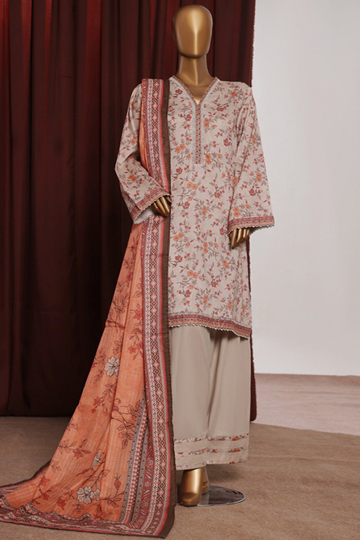 Bin Saeed Exclusive Printed Lawn With Farshi Shalwar Vol-06 Collection'2025-NSM-2169-Skin