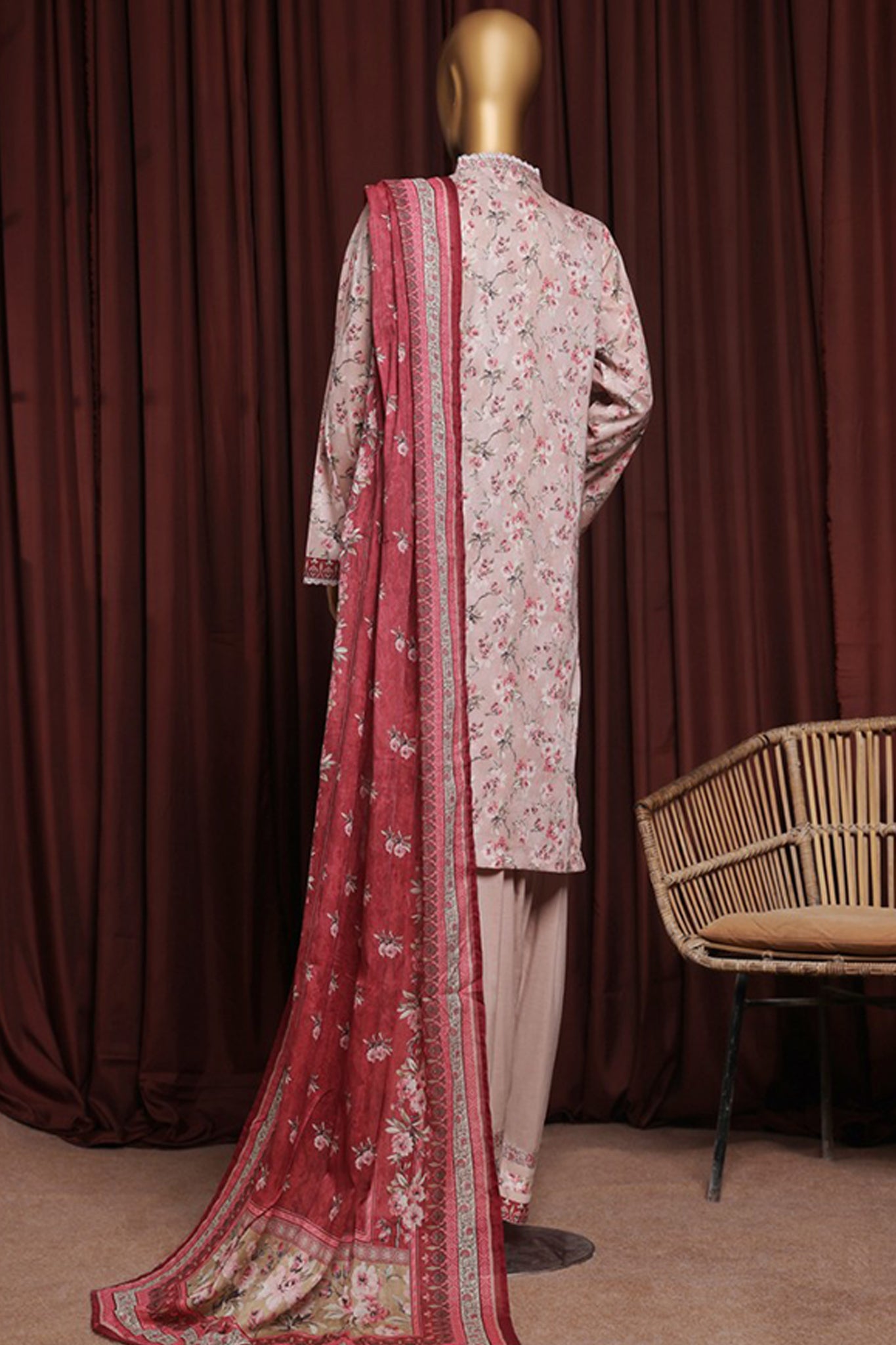 Bin Saeed Exclusive Printed Lawn With Farshi Shalwar Vol-06 Collection'2025-NSM-2170-Pink