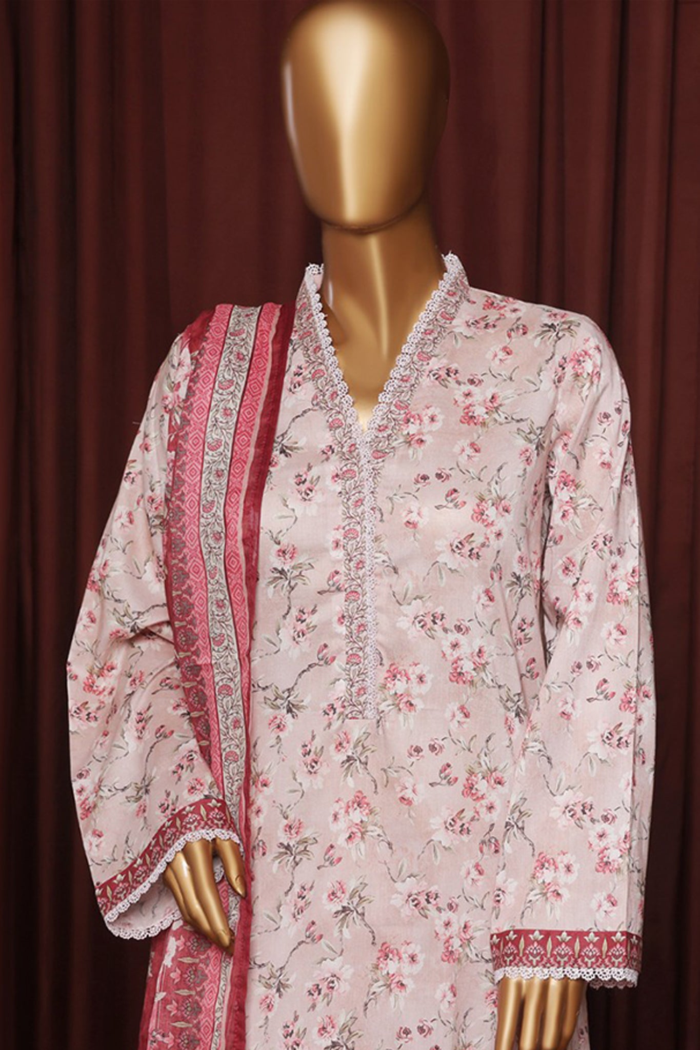 Bin Saeed Exclusive Printed Lawn With Farshi Shalwar Vol-06 Collection'2025-NSM-2170-Pink