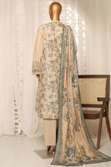 Bin Saeed Stitched 3 Piece Luxury Plain Cotton With Printed Back Collection'2025-NSM-2180-Skin