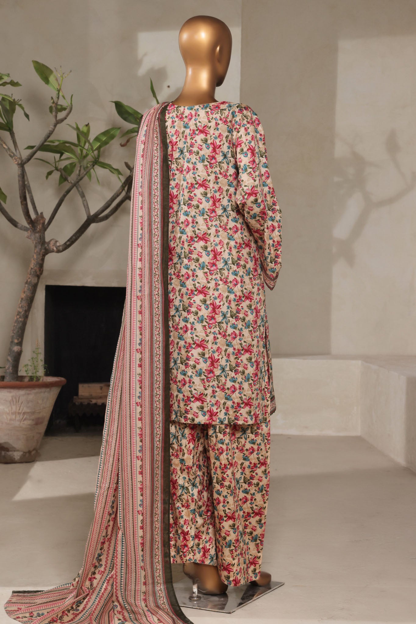 Bin Saeed Stitched 3 Piece Exclusive Printed Lawn Vol-07 Collection'2025-NSM-2206-Multi
