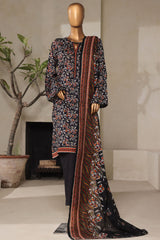 Bin Saeed Stitched 3 Piece Exclusive Printed Lawn Vol-07 Collection'2025-NSM-2207-Black