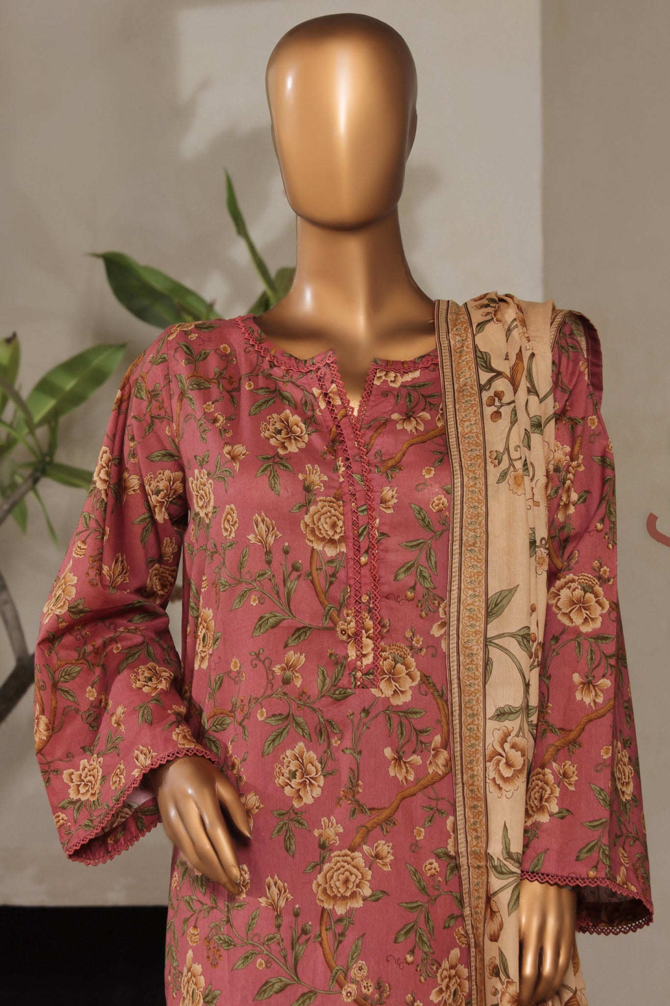 Bin Saeed Stitched 3 Piece Exclusive Printed Lawn Vol-07 Collection'2025-NSM-2209-Fuchsia
