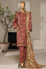 Bin Saeed Stitched 3 Piece Exclusive Printed Lawn Vol-07 Collection'2025-NSM-2209-Fuchsia