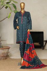 Bin Saeed Stitched 3 Piece Exclusive Printed Lawn Vol-08 Collection'2025-NSM-2216-Teal