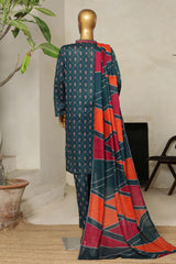 Bin Saeed Stitched 3 Piece Exclusive Printed Lawn Vol-08 Collection'2025-NSM-2216-Teal