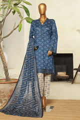 Bin Saeed Stitched 3 Piece Exclusive Printed Lawn Vol-08 Collection'2025-NSM-2217-Blue