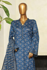 Bin Saeed Stitched 3 Piece Exclusive Printed Lawn Vol-08 Collection'2025-NSM-2217-Blue