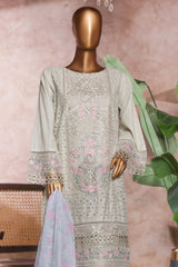 Bin Saeed Stitched 3 Piece Luxe Self & Self Collection'2025-NSM-2220-Grey