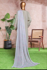 Bin Saeed Stitched 3 Piece Luxe Self & Self Collection'2025-NSM-2220-Grey