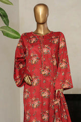Bin Saeed Stitched 3 Piece Exclusive Printed Lawn Vol-09 Collection'2025-NSM-2243-Maroon