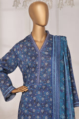 Bin Saeed Stitched 3 Piece Exc Printed Lawn Vol-03 Drop-02 Collection'2025-NSM-2322-Blue