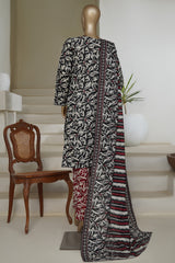 Bin Saeed Stitched 3 Piece Exc Printed Lawn Vol-05 Drop-02 Collection'2025-NSM-2341-Black