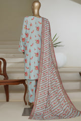 Bin Saeed Stitched 3 Piece Exc Printed Lawn Vol-05 Drop-02 Collection'2025-NSM-2343-Ferozi