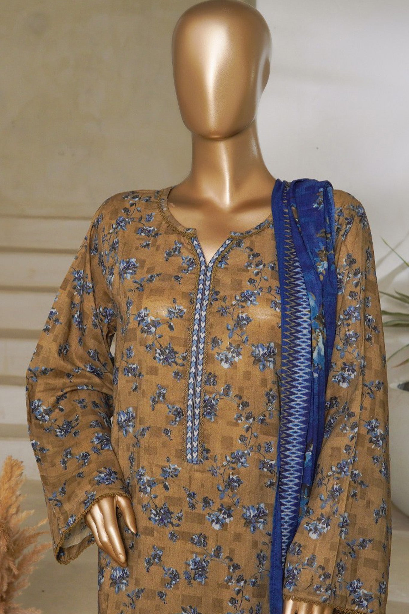 Classic Charm Modern Thread By Bin Saeed Stitched 3 Piece Lawn Collection'2025-NSM-2345-Green