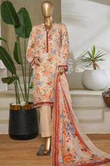 Classic Charm Modern Thread By Bin Saeed Stitched 3 Piece Lawn Collection'2025-NSM-2350-Cream