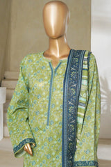 Classic Charm Modern Thread By Bin Saeed Stitched 3 Piece Lawn Collection'2025-NSM-2354-Green