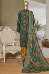 Classic Charm Modern Thread By Bin Saeed Stitched 3 Piece Lawn Collection'2025-NSM-2356-Green