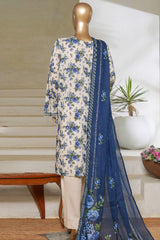 Classic Charm Modern Thread By Bin Saeed Stitched 3 Piece Lawn Collection'2025-NSM-2358-White