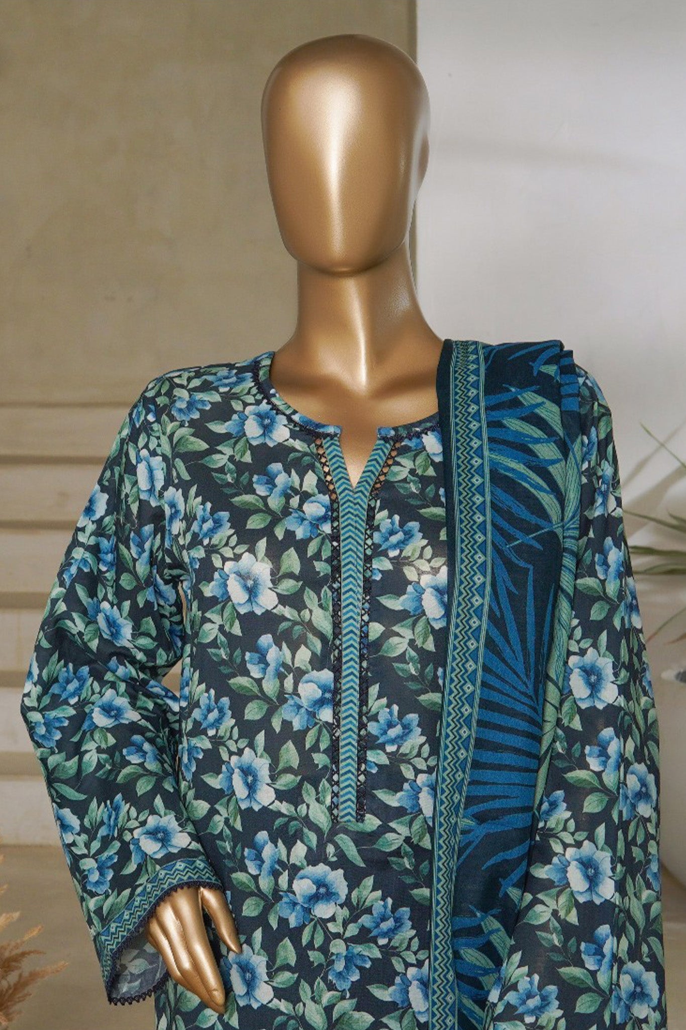 Classic Charm Modern Thread By Bin Saeed Stitched 3 Piece Lawn Collection'2025-NSM-2359-Gray