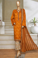Classic Charm Modern Thread By Bin Saeed Stitched 3 Piece Lawn Collection'2025-NSM-2360-Mustard