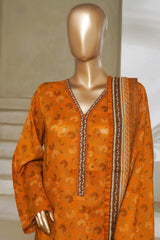 Classic Charm Modern Thread By Bin Saeed Stitched 3 Piece Lawn Collection'2025-NSM-2360-Mustard