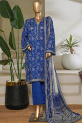 Classic Charm Modern Thread By Bin Saeed Stitched 3 Piece Lawn Collection'2025-NSM-2362-Blue