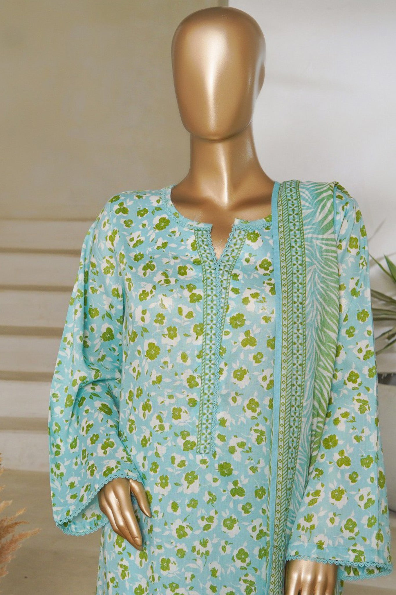 Bin Saeed Stitched 3 Piece Exc Printed Lawn Vol-05 Drop-02 Collection'2025-NSM-2363-Ferozi