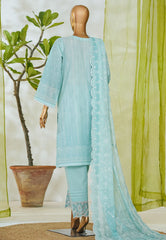 Bin Saeed Stitched 3 Piece Luxury White & White Emb Suit-NSM-2527 FEROZI