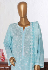 Bin Saeed Stitched 3 Piece Luxury White & White Emb Suit-NSM-2528 FEROZI