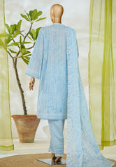 Bin Saeed Stitched 3 Piece Luxury White & White Emb Suit-NSM-2541 FEROZI