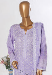 Bin Saeed Stitched 3 Piece Luxury White & White Emb Suit-NSM-2546 PURPLE