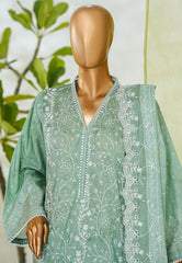 Bin Saeed Stitched 3 Piece Luxury White & White Emb Suit-NSM-2555 PISTA