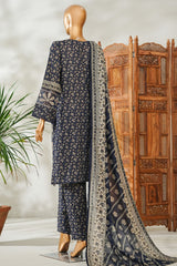Bin Saeed Stitched 3 Piece Exclusive Emb Lawn Vol-02 Suit-NSM-2649 BLUE