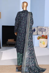Bin Saeed Stitched 3 Piece Exclusive Emb Lawn Pintex Suit-NSM-2668 BLUE