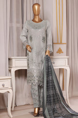 Bin Saeed Stitched 3 Piece Luxury Chikankari & Laserkari Suit-NSM-2778-GRAY