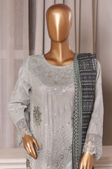 Bin Saeed Stitched 3 Piece Luxury Chikankari & Laserkari Suit-NSM-2778-GRAY