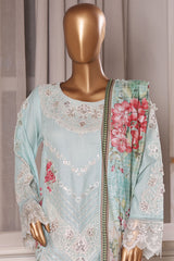 Bin Saeed Stitched 3 Piece Luxury Chikankari & Laserkari Suit-NSM-2779-FEROZI