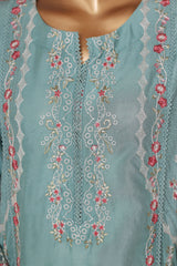Bin Saeed Stitched 3 Piece Luxury Chikankari & Laserkari Suit-NSM-2783-S.BLUE