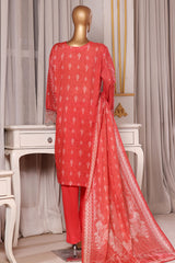 Bin Saeed Stitched 3 Piece Luxury Chikankari & Laserkari Suit-NSM-2784-PINK