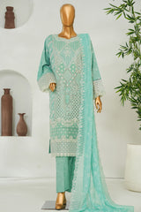 Bin Saeed Stitched 3 Piece Luxury Emb Lawn Vol-01 Suit-NSM-2786-FEROZI