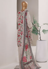 Bin Saeed Stitched 3 Piece Luxury Emb Plain Cotton With Emb Dupatta Vol-01 Suit-NSM-2589 GRAY