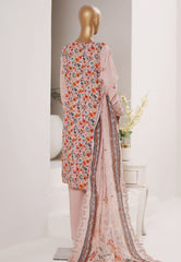 Bin Saeed Stitched 3 Piece Luxury Emb Plain Cotton With Emb Dupatta Vol-01 Suit-NSM-2590 PEACH
