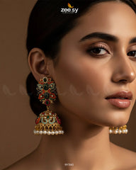 Navratna Elegance Earrings - Zeesy Jewellery