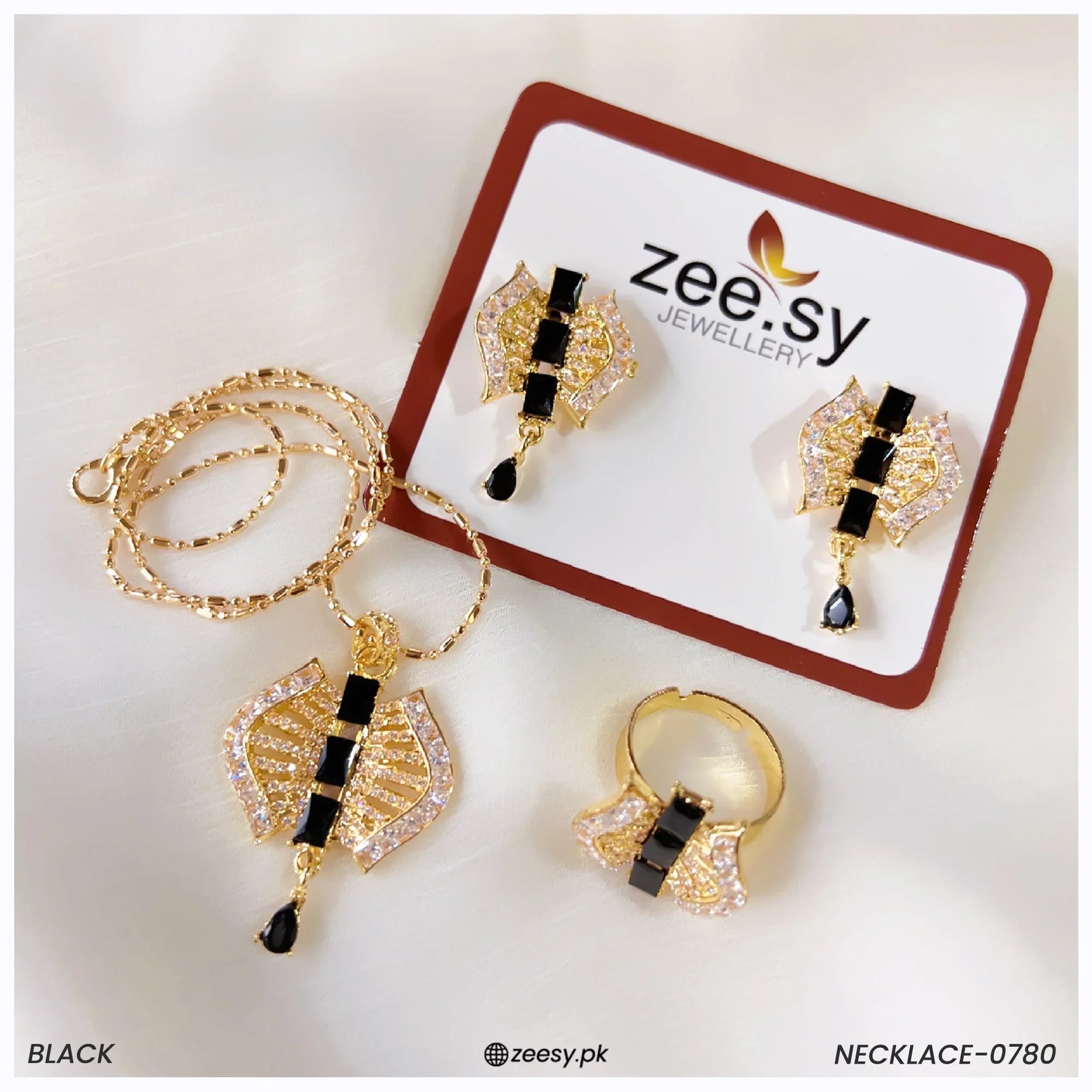 Necklace-0780 Black - Zeesy Jewellery