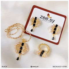 Necklace-0780 Black - Zeesy Jewellery