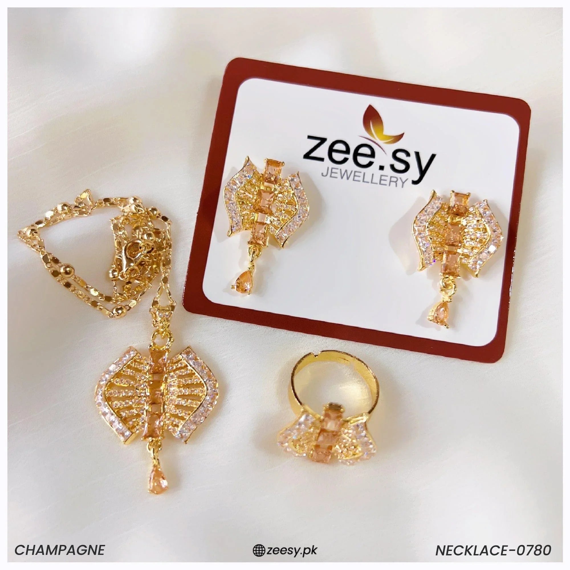 Necklace-0780 Champagne - Zeesy Jewellery