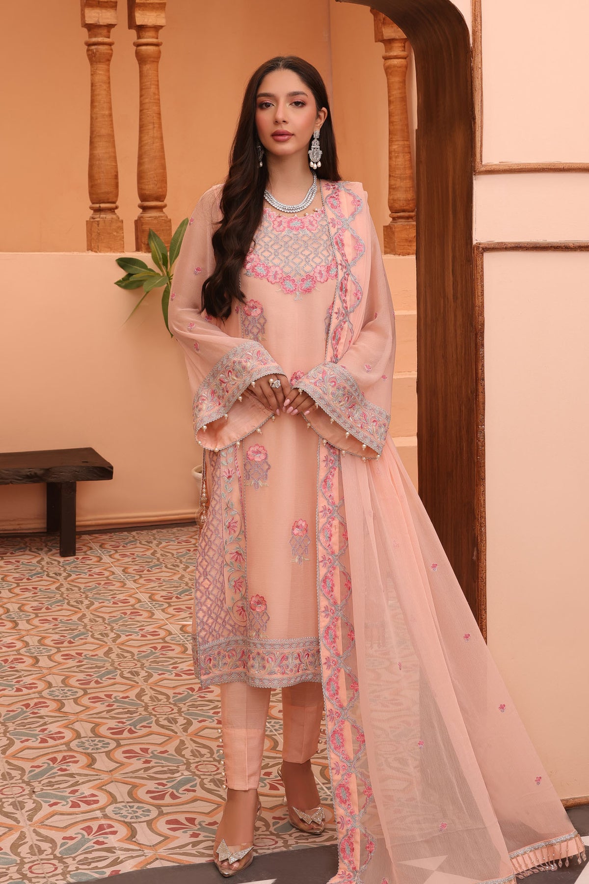 Afsana By Sheen Unstititched 3 Piece Formals Collection'2024-SL-01-Nigar