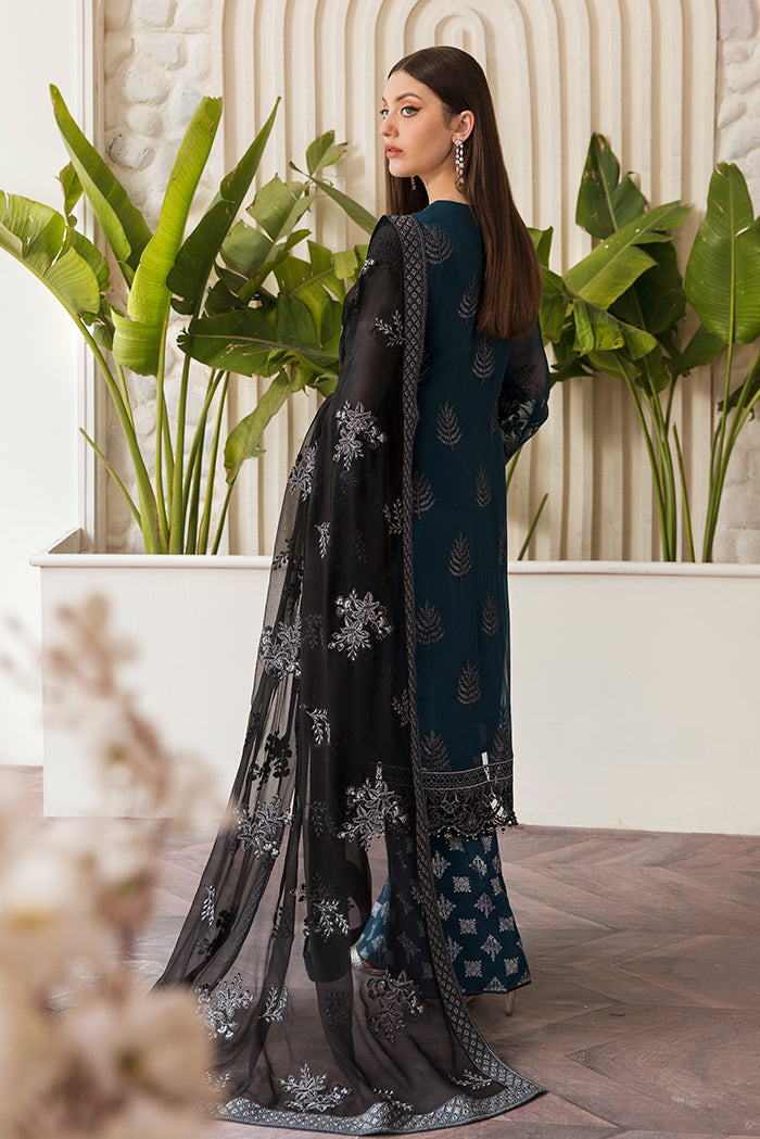 Flossie Unstitched 3 Piece Formals Executive Vol-05 Collection'2025-Spectral Blue (A)