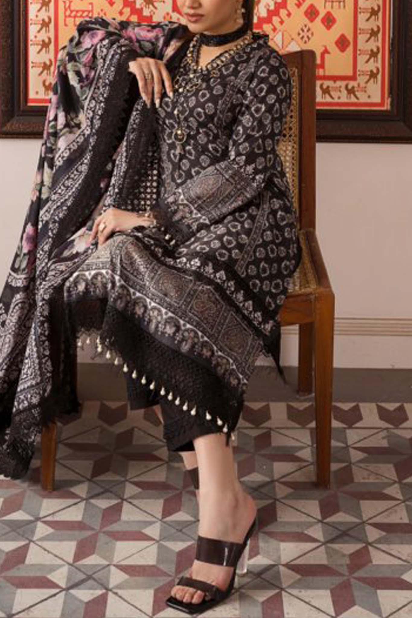 Mausummery Unstitched 3 Piece Spring Summer Lawn Vol-01 Collection'2024-Nigra